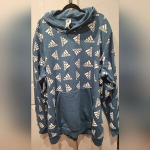 Adidas Men's Blue Logo Hoodie
